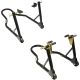 MotoGP Race Series Round Tubing Track Stand Set - Front & Rear Stands - Black