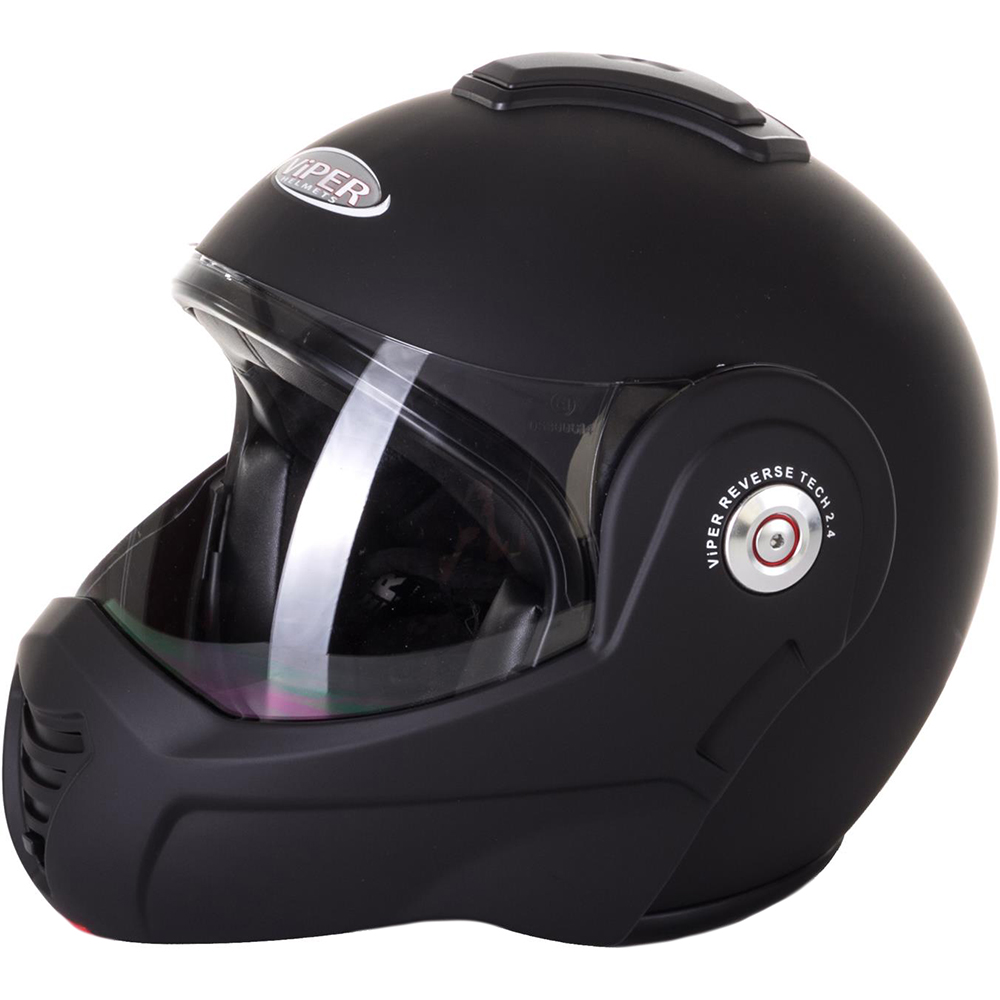 Viper RS-202 Reverse Flip-Up Motorcycle Motorbike Helmet - Matt Black